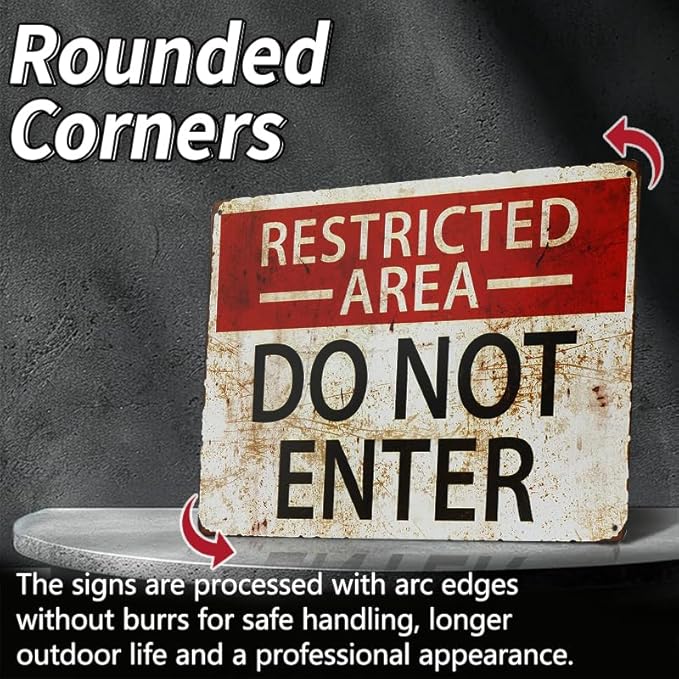 dingleiever-Restricted Area Sign -Do Not Enter Wall Art Sign 812 inch