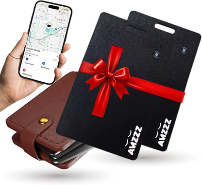 Pack of 2 Apple MFI Certified Airtag Tracker Card for Apple Find My, Rechargeable Card, Only 0.07in, Finder, Tracking Card with Keychain Hole, Item Locator for for Wallet, Keys, Bags, Gift