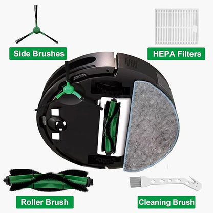 Replacement Parts for iRobot Roomba Combo VAC/Essential Series Q011, Q0520, Q0120, Y0140, Y0110, Robot Vacuum Cleaner, 2 Roller Brush, 8 Side Brushes, 8 Hepa Filters, 1 Cleaning Brush(19 Pack)