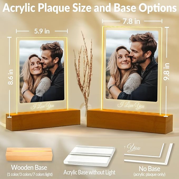 Custom Picture Frame, Personalized Photo Frames, Customized Picture Frames, Personalized Valentines Day Gifts for Women Men Her Him Girlfriend Boyfriend Mom Dad Family Couple Pet