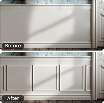 Peel and Stick Wainscoting Panels Kit, 3 Sets 20''x20'' Premade Wall Molding Peel and Stick Panels for Interior Wall Trim, Easy DIY Wainscoting Panels Peel and Stick Decor