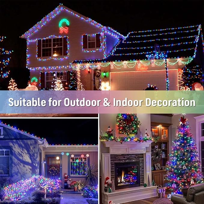 LetsFunny 300 LED Christmas String Lights, 108FT - UL Certified Outdoor & Indoor Fairy Lights for Christmas, Halloween, Xmas Tree, Patio, Garden, Party, Wedding, Holiday Decor