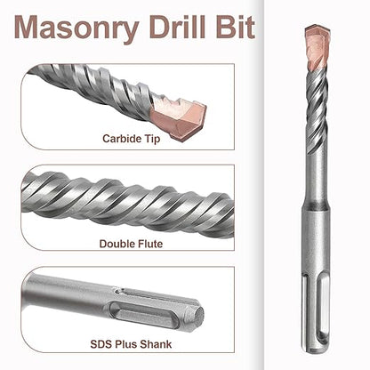 1-9/16 x 18 inch (40 x 460mm) SDS Plus Masonry Drill Bit, Rotary Hammer Drill Bit,Concrete Drill Bit for Concrete, Brick, Block,1-9/16 x 15.6 x 18 inch