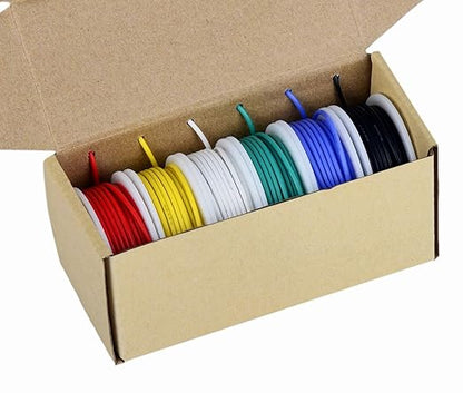 TUOFENG 18awg Silicone Wire,20ft Each Colors,18awg Cable Hook up Wire, 6 Colors Silicone Rubber Insulated/Tinned Copper/Flexible/18 Gauge Wire Set