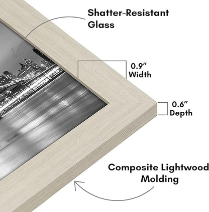 Americanflat 8.5x14 Picture Frame with Shatter-Resistant Glass - Signature Collection - Gallery-Style Frames Made of Engineered Wood - Photo Frame for Wall Display - Light Wood