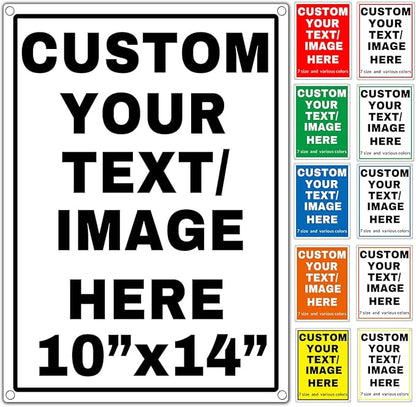 Custom Aluminum Signs – Personalized Weatherproof Metal Signs for Indoor & Outdoor Use – Multiple Sizes – Add Text/Logo – Optional Reflective & Double-Sided Printing – for Home, Business, Hazard, Garden, Door & Commercial Use (vertical 2, 14x10inch)