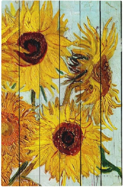 Light Switch Cover Plate Sunflowers Oil Paintings Wood Floral 1 Gang No Device Blank Electrical Wall Plates Faceplate Decorative Switch Plate For Farmhouse Bed Room Decor