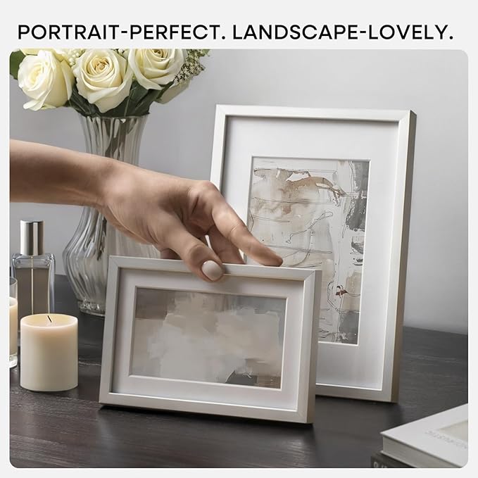 Homeforia Silver 14x14 Picture Frame, High End Metal 14 x 14 Square Frame with Mat 12 x 12 Photo, 14x14 Poster Frames Matted to 12x12 Print, 14 by 14 Hanging Frames, Tempered Glass, Wall Kit, Set of 1