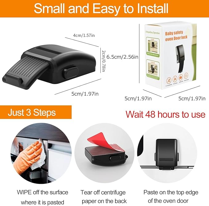 2 PCS Oven Lock Child Safety, Air Fryers Oven Front Door Lock Child Safety for Toddlers, Easy to Install Oven Safety Locks & Dishwasher Door Lock for Baby Safety