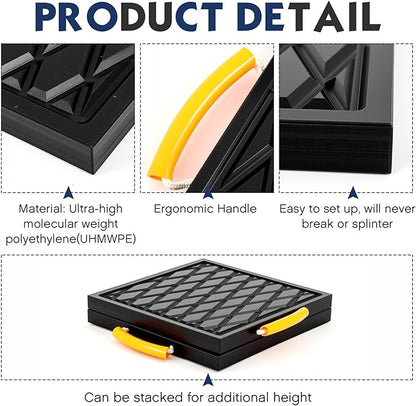 4 Pcs RV Jack Pads RV Leveling Blocks with Handle 12 x 12 x 1 Inch Heavy Duty Leveling Jack Pads Stabilizer Blocks for Truck Trailer Crane