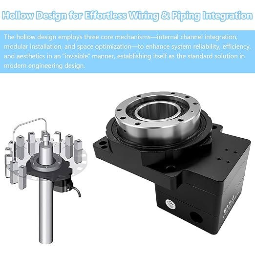 Hollow Rotary Actuator Ratio 10:1 Hollow Rotating Table Precision Rotary Reducer High Accuracy Hollow Rotary Platform for NEMA23 6.35mm 8mm Shaft/60 mm Servo Motor 14mm Shaft Alternative Cam Indexer