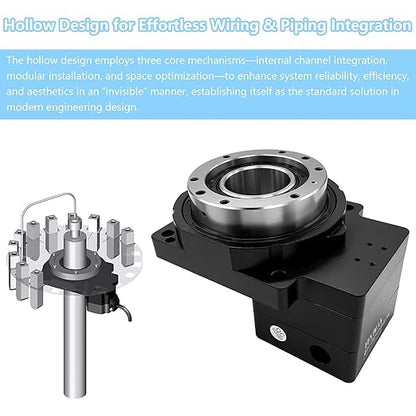 Hollow Rotary Actuator Ratio 10:1 Hollow Rotating Table Precision Rotary Reducer High Accuracy Hollow Rotary Platform for NEMA23 6.35mm 8mm Shaft/60 mm Servo Motor 14mm Shaft Alternative Cam Indexer