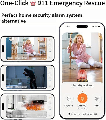 Security Cameras Indoor, 2K 5G&2.4Ghz WiFi Camera for Security Home with 911 Monitor Alert, 360 PTZ Baby/Pet/Dog Camera AI Search Motion Detection, Color Night Vision, Speaker, US Cloud Storage, 2Pack