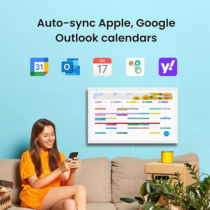 ApoloSign Digital Calendar: Electronic Calendar, Smart Touchscreen Interactive Display for Chore Chart, Family Schedules Planner, Supports All Apps via Google Play (White, 21.5-inch)