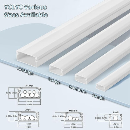 Cord Covers - 63in Paintable TV Cable Hider Kit, X-Large Cord Management System for Walls