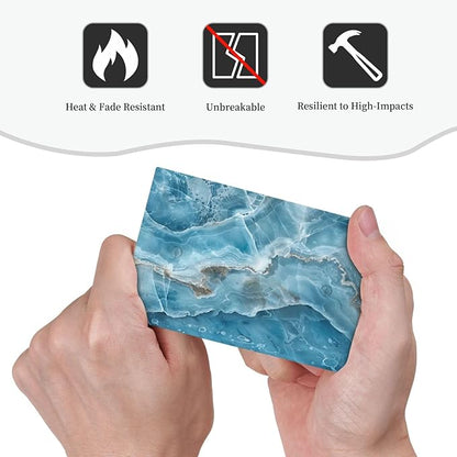 Decorative Light Switch Cover Plate Abstract Watercolor Blue Marble Texture 1 Gang No Device Single Blank Outlet Covers Wall Plates for Electrical Outlets Faceplate for Bedroom Home Decor