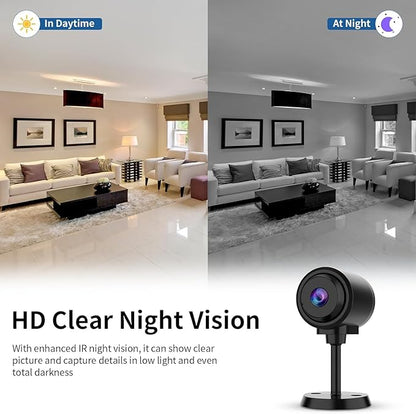 VSTARCAM Tiny Camera for Home Security 1Pcs, 2.4GHz WiFi Portable Battery Operated with IR Night Vision, Human Detection, 136° Wide Angle, Baby Monitor Small Motion Activated Camera