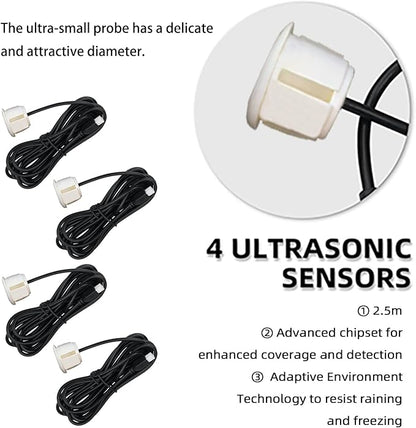 LCD Parking Sensor Kit - Displays Data on Original Screen, Easy Rear Installation, Compatible with CVBS Cameras (Not for AHD), 18 Probe Colors to Match Any Vehicle
