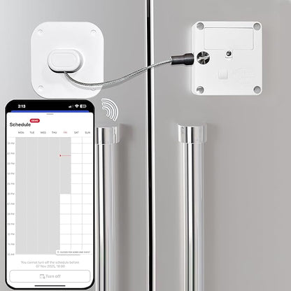 Bluetooth Lock for Fridge & Cabinets - Timed Lock Box to Reduce Access to Snacks, Food & Liquor - Smart App with Simple, Timer & Schedule Modes - Supports Focus & Healthy Habits