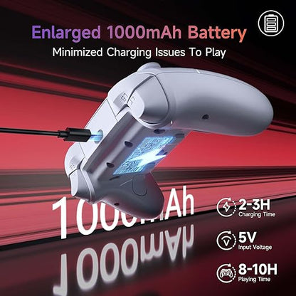 EasySMX X20 Wireless Gaming Controller with RGB Backlit, 2-Stage Hall Effect Stick, 1000Hz Polling Rate, 6-Axis Gyro on Multi-Platform, Mech Buttons- Compatible with PC/Switch/Steam/Android