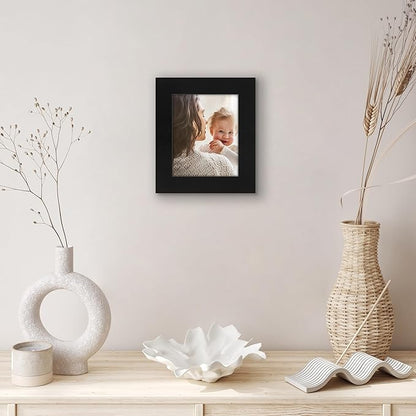 Americanflat 4x5 Picture Frame with Shatter-Resistant Glass - Signature Collection - Gallery-Style Frames Made of Engineered Wood - Photo Frame for Tabletop and Wall Display - Black