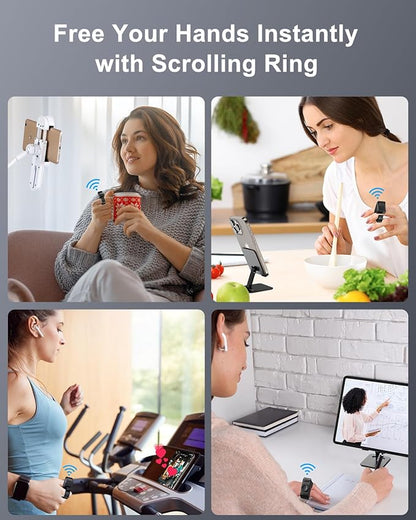 [New Upgrade, Easy to Use] TikTok Scrolling Ring Remote Control, Camera Shutter Remote, Wireless Bluetooth Scrolling Ring for iPhone, iPad, iOS, Android - Black