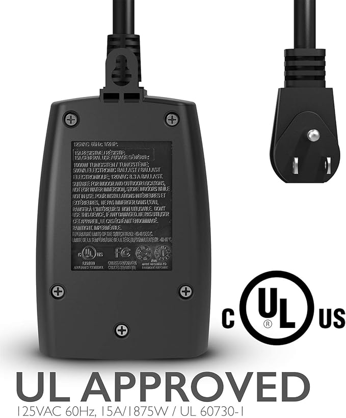 Fosmon Outdoor Light Timer Outlet with Remote Control, Waterproof Dusk to Dawn Plug-in Timer with Wireless Remote for Electrical Outlets, Outside Lighting, 100 ft Range, 15A 1/2HP, Grounded-UL Listed