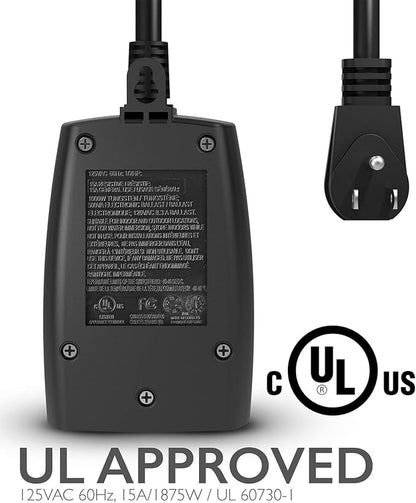Fosmon Outdoor Light Timer Outlet with Remote Control, Waterproof Dusk to Dawn Plug-in Timer with Wireless Remote for Electrical Outlets, Outside Lighting, 100 ft Range, 15A 1/2HP, Grounded-UL Listed