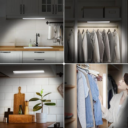 BLS 60 LED Closet Lights Battery Powered LED Lights, Super Bright Under Cabinet Lighting, Wireless Motion Sensor Light Indoor, 2400mah Rechargeable Battery Operated Lights, 120 Days Run Time (2 Pack)