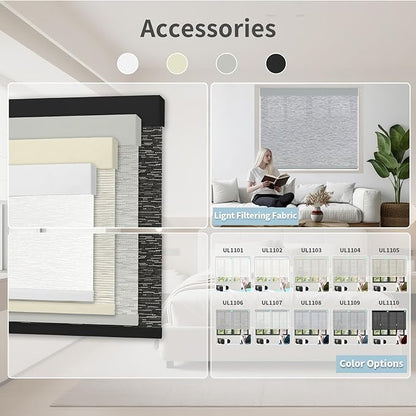 Motorized Blinds with Remote Custom Size Blackout Smart Roller Shades Compatible with Alexa Google, Electric Blinds for Windows