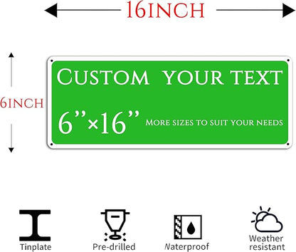 custom street sign,Custom Sign, Aluminum Weatherproof Metal Sign Multiple Sizes, Reflective,Customize for Office, Business, Workplace, office, Home, Delivery Signs(6 * 16 Inch)