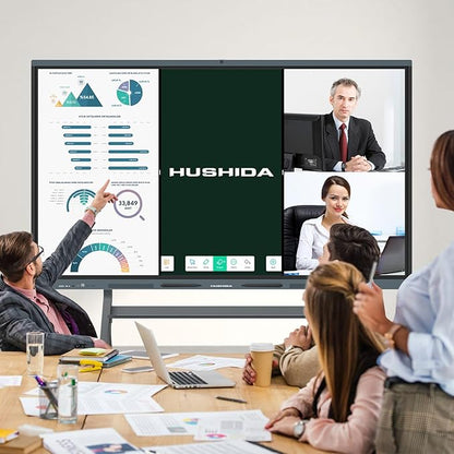 86″ Smart Board, 4K UHD Interactive Whiteboard Built in Dual System and 13MP Camera, All in One Digital Whiteboard for Home, Classroom and Business (Wall Mount Included)