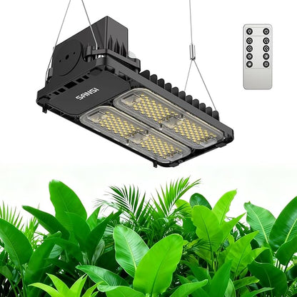 SANSI Grow Lights for Indoor Plants Full Spectrum, 100W(750W Equiv) Plant Light with Optical Lens for High PPFD, 4-Level Dimmable Panel Grow Light with 4/8/12 Hrs Auto On/Off for 2x3ft Grow Tent