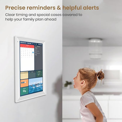 15.6 inch Wall Planner Digital Calendar & Chore Chart, Smart Tablet Touchscreen Interactive Display for Family Schedules, Great for Organizing Your Tasks