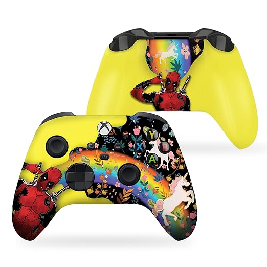 DreamController Deaddpool & Unicorn Custom X-box Controller Wireless compatible with X-box One/Series X/S Proudly Customized in USA with Permanent HYDRO-DIP Printing(NOT JUST A SKIN)(MODDED