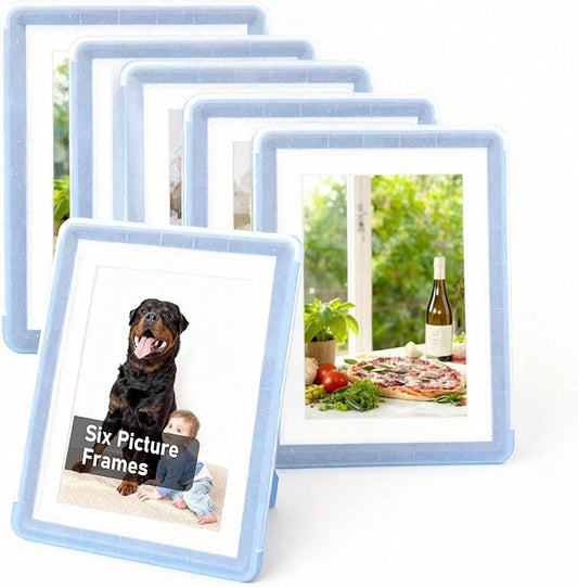 5x7 Picture Frame, Clear Acrylic Photo Frame with White Mat for 4x6 Photos, One-Piece Shatterproof Tool-Free Design, UV-Resistant Waterproof Tabletop Frame for Home Office Decor with 10-Year Warranty