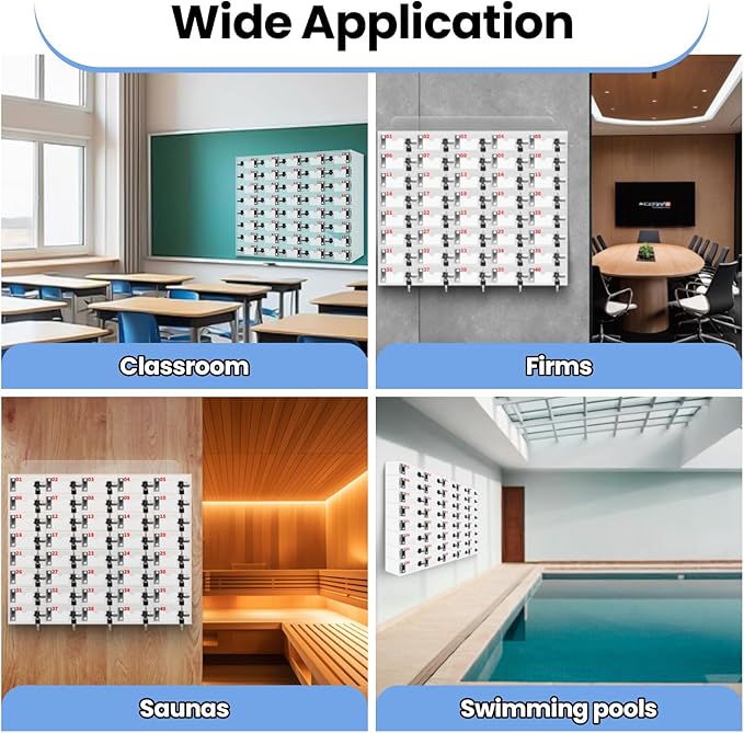 Cell Phone Storage Locker 40 Slots Acrylic Material with Door Locks and Keys, Wall-Mounted Cell Phone Storage Cabinet for Office Classroom Gym Firms, Lockers for Storage, Clear (40 Slots)