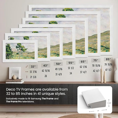 Gloss White 50" Premiere Deco TV Frame - Compatible ONLY with Samsung The Frame TVs (Fits 2021-2025, LS03A, LS03B, LS03C, LS03D, LS03FA)