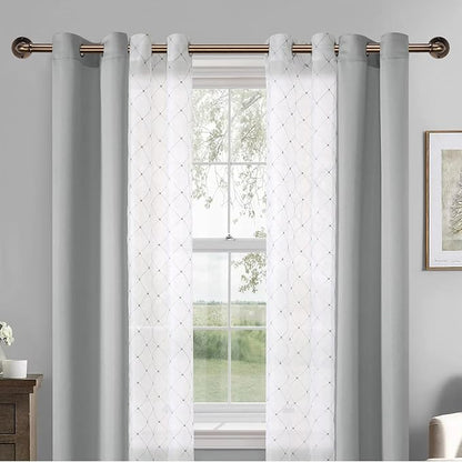 Industrial Curtain Rods 18 to 88 in,Blackout Curtain Rod,Adjustable Length,1 in Diameter Pipe,Wall or Ceiling Mounted,for Bedroom and Living Room (Antique Brass18” to 88”)