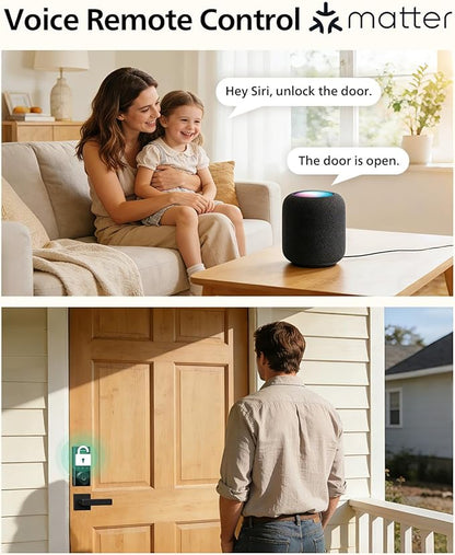 Philips Bluetooth Smart Door Lock with Matter, Keyless Entry Door Lock with App Control, Fingerprint Front Door Lock Set, Keypad Deadbolt Lock with Apple Home, Alexa, Google, Touchscreen Smart Lock