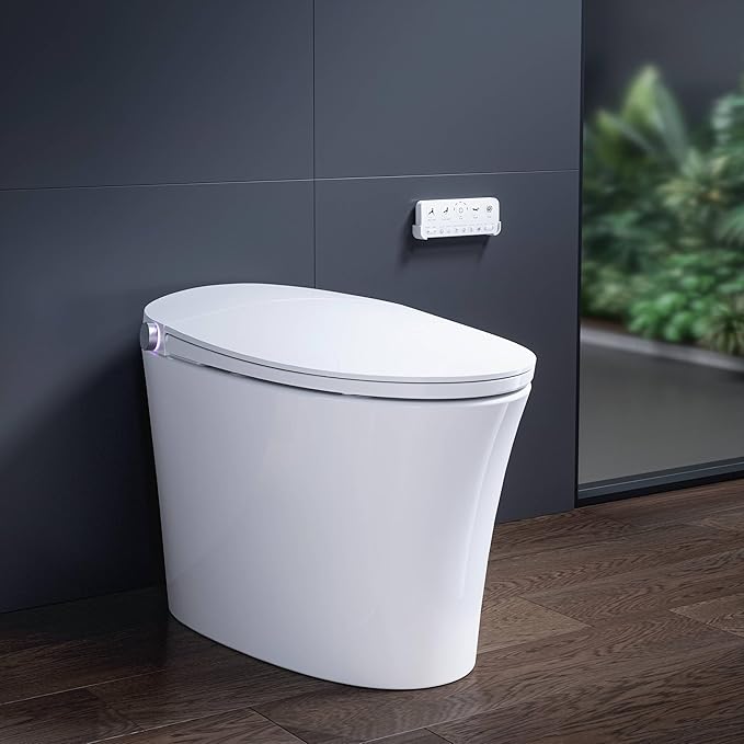 HOROW T33 Smart Toilet With Bidet Clean Water Washing, Plasma Air, ADA Compliant One Piece Toilet with Ultra-Powerful Flush, Heated Toilet Seat, Warm Dryer, Night Light, Deodorization