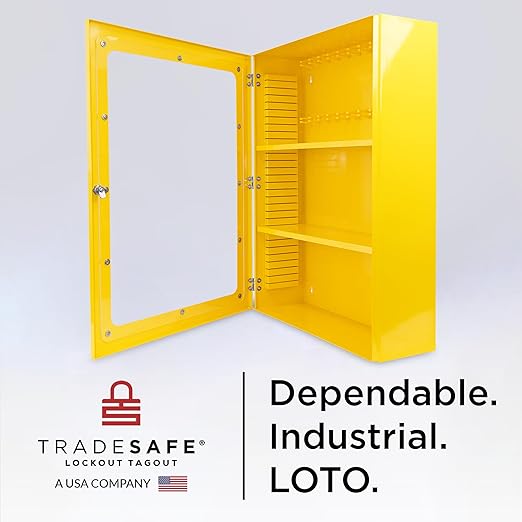 TRADESAFE Lockout Tagout Cabinet, Lock Out Tag Out Station Unfilled - No Loto Devices Included, Wall-Mountable Lockout Tagout Station Cabinet, Loto Box 24 x 8 x 31-1/2 inches