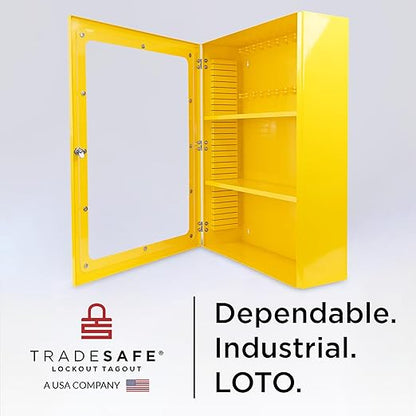 TRADESAFE Lockout Tagout Cabinet, Lock Out Tag Out Station Unfilled - No Loto Devices Included, Wall-Mountable Lockout Tagout Station Cabinet, Loto Box 24 x 8 x 31-1/2 inches