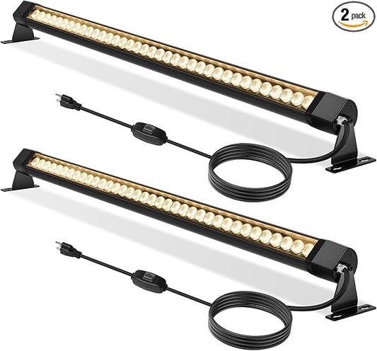 2-Pack Pro-Grade LED Wall Washer Light Bar, 54W 6480LM 2700K Warm White, 40-Inch IP67 Waterproof 120V Linear Outdoor LED Light Bar Landscape Lighting with On/Off Switch