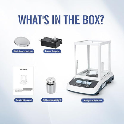 Lab Analytical Balance 500g×0.001g Accuracy Digital Lab Scale Laboratory Analytical Balance with Windshield Jewelry Scale RS232 Interface (0.001g*500g)