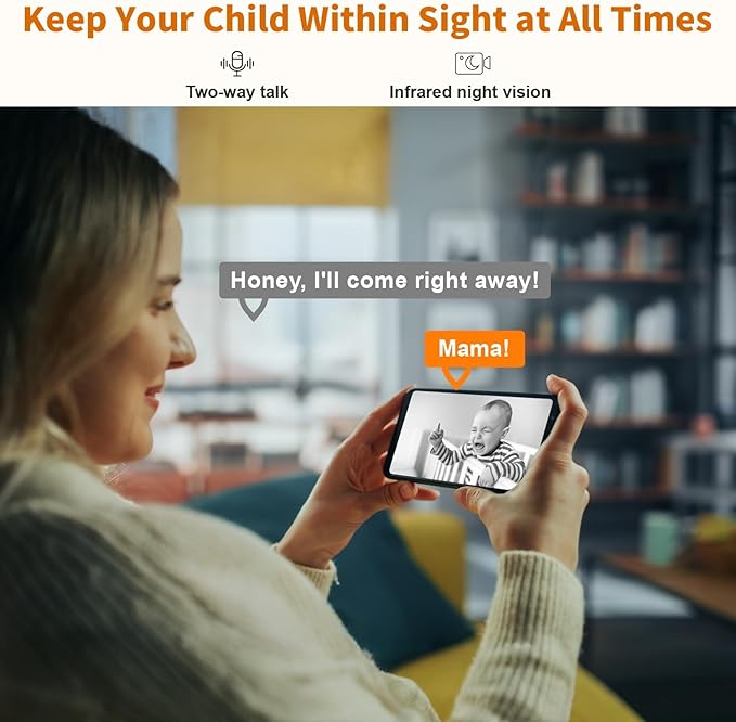 [5G & 2.4G] 2K Indoor Security Camera for Bedroom, Pet/Dog/Baby Camera with Phone App, AI Human Detection, Night Vision, 2-Way Audio, Alexa & Google Home Compatible, with a Month Cloud Storage