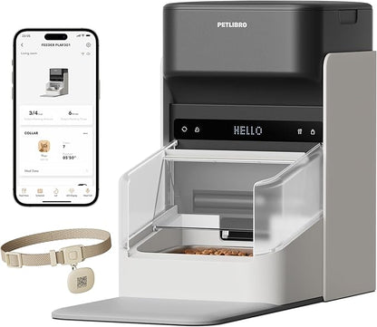 PETLIBRO RFID Automatic Cat Feeder, Collar Sensor-Activated Personalized Meals, Cats Recognition & Diet Tracking for Multi-Pet Homes and Different Diets, 5G&2.4G Wi-Fi Programmable Cat Food Dispenser