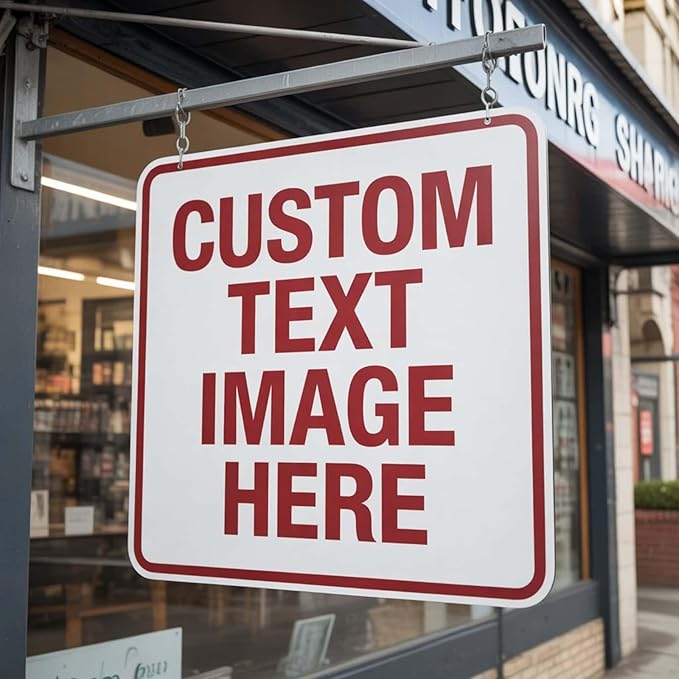 Custom Signs Outdoor Metal, Personalized Metal Sign, 12"x 12" Rust Free Aluminum, Reflective Option, Waterproof, Durable Ink