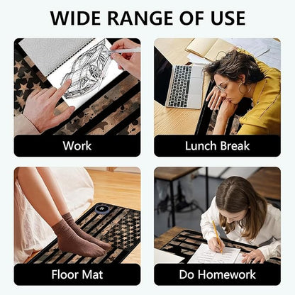 Heated Mouse Pad with 3 Levels Heated & 3 Hours Auto Shut-Off Mouse Pad for Warming Hands in Office Home, 23.6" x 14.2"Large Safe Desk Mat Hand Warmer，Vintage Flag