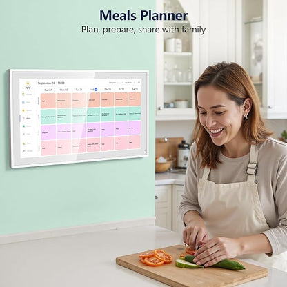 Digital Calendar, 21.5 Inch Electronic Calendar & Chore Chart, Smart Family Organizer with Interactive Touchscreen Display, Wall Mount or Desk Mount in Portrait or Landscape